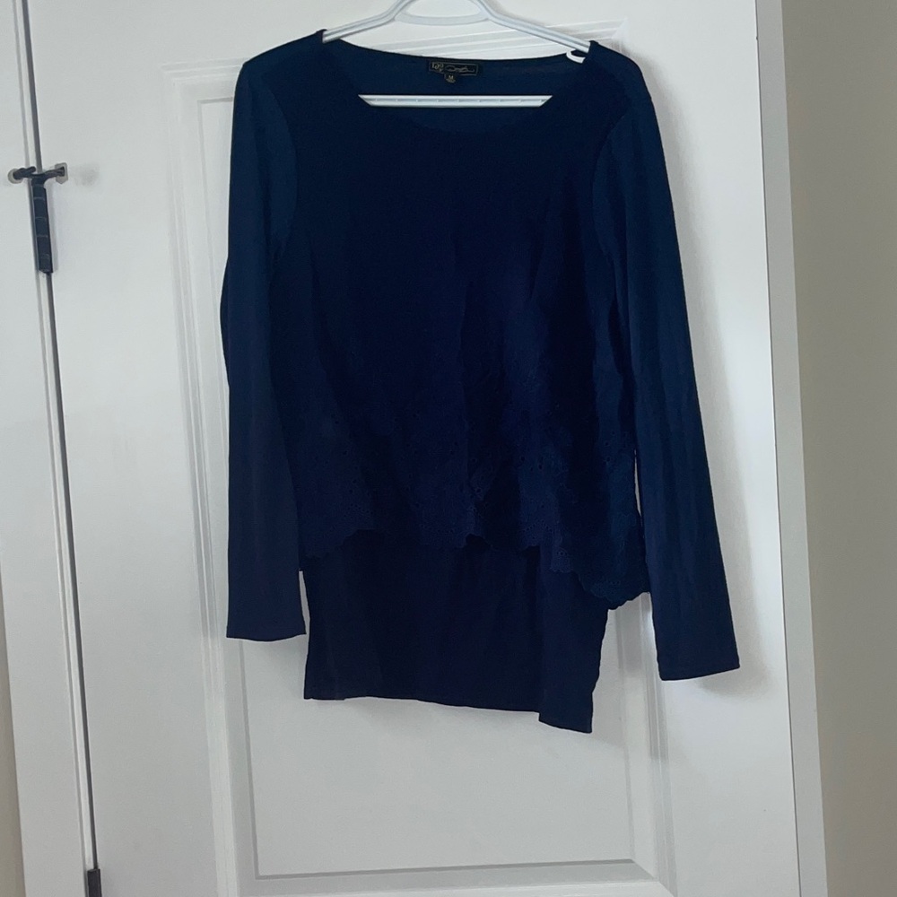 DG2 by Diane Gilman Deep Blue Long Sleeve Top